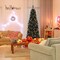 Pre-lit Christmas Halloween Tree with PVC Branch Tips and Warm White Lights Ideal for Holiday Season